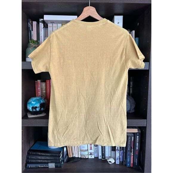 🐿️ NWOT Nirvana Yellow Mineral Wash Graphic Short Sleeve Tee Unisex Small - Picture 2 of 7